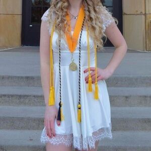 White Lace Graduation Dress